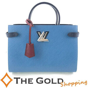 Louis Vuitton Twist Tote Jean Epi Leather Shoulder Bag Red Blue